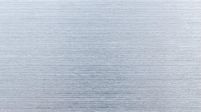 Brushed aluminum metal texture background, silver stainless steel surface with horizontal grain, industrial metallic finish for modern design