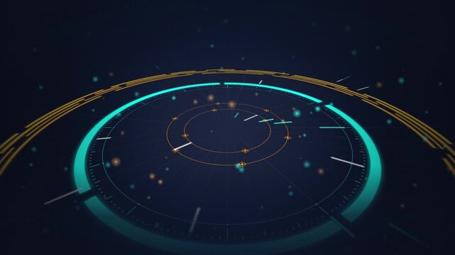 HUD circular interface futuristic radar seamless loop animation