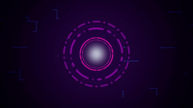 Glowing HUD interface concentric rings seamless loop background