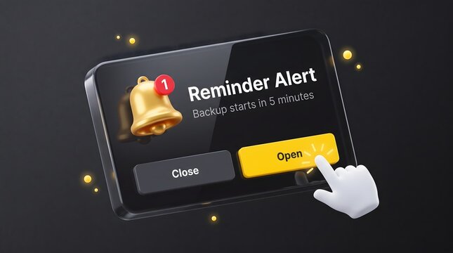 3D Digital Reminder Alert Notification