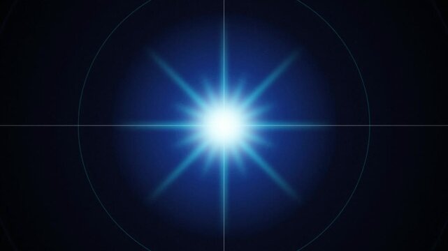 Blue lens flare crosshair starburst seamless loop motion background