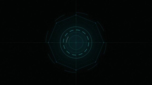 Cyan HUD targeting reticle seamless loop motion background