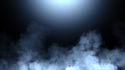 Fototapeta premium Abstract misty fog on isolated black background. Smoke stage studio. Texture overlays. The concept of aromatherapy.