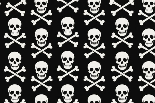 Skull pattern with crossbones.