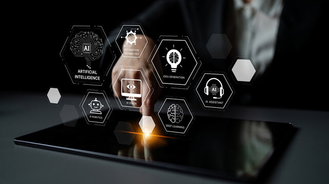 AI learning system involves deep learning, supervised machine learning, and natural language processing. AI learning diagram shows how AI advances learn in automation and data processing. Spline