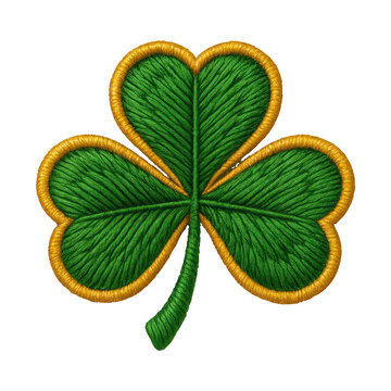 PNG Embroidered cloverleaf symbol illustration.