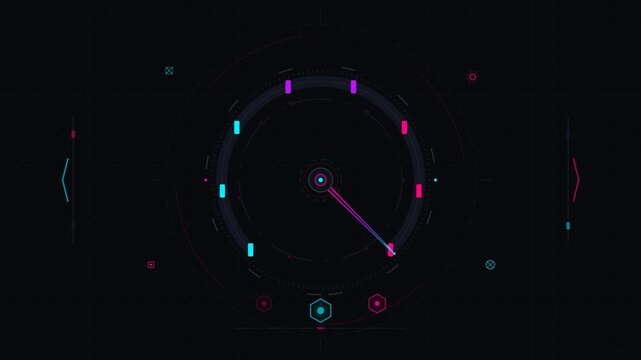 Rotating Circular HUD Interface with Tactical Data Visualization Elements