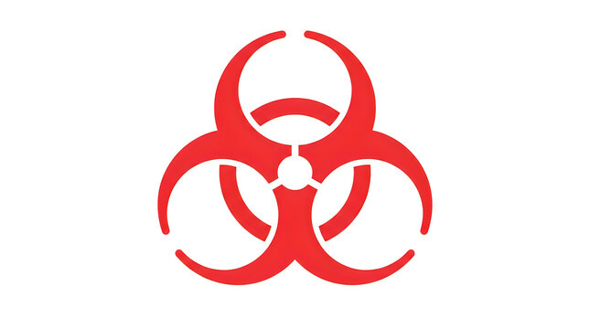 Red biohazard warning symbol icon