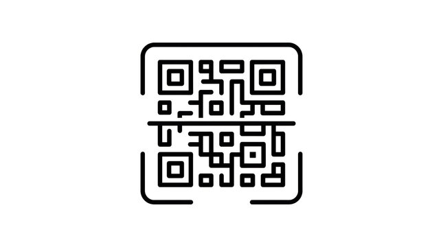 Qr code icon with smartphone frame design