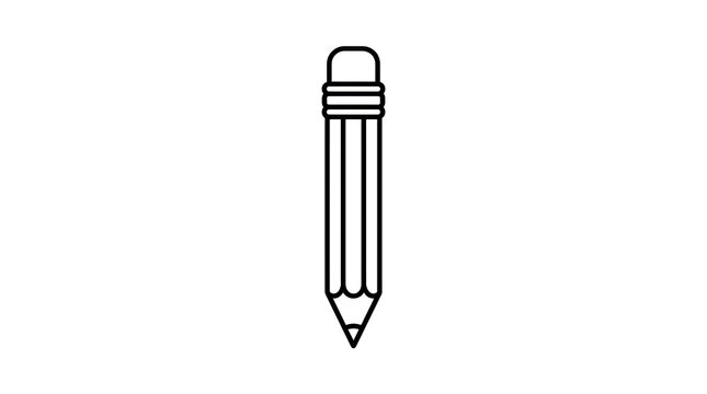 Simple pencil icon with eraser and sharp point