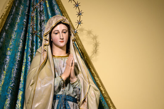 Statue of the Virgin Mary in the St James church in Medjugorje, Bosnia and Herzegovina.