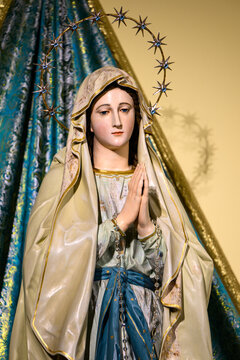 Statue of the Virgin Mary in the St James church in Medjugorje, Bosnia and Herzegovina.