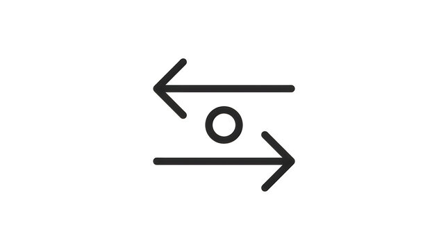 Simple bidirectional arrow with circle icon