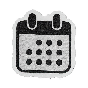 PNG Vintage textured calendar icon.