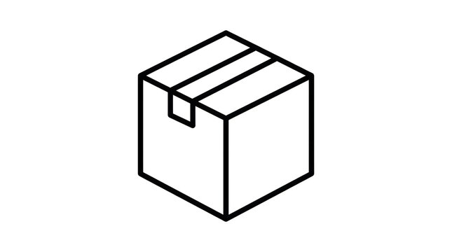 Isometric cardboard box with handle