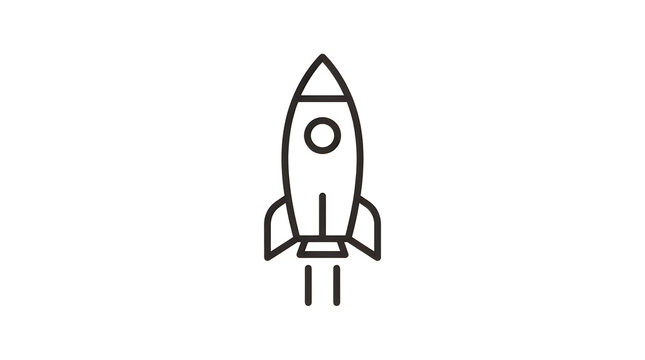 Simple rocket ship launching into space