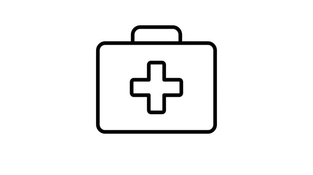 First aid kit icon with plus symbol