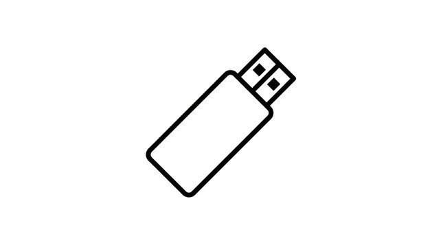 Usb flash drive icon in outline style