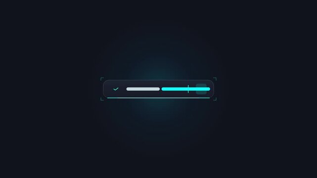 Futuristic Search Bar Animation with Glowing UI Elements and Loading Progress Bar