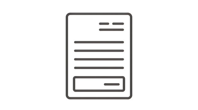 Simple document folder icon with lines