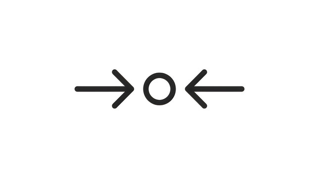 Simple bidirectional arrow icon with circle
