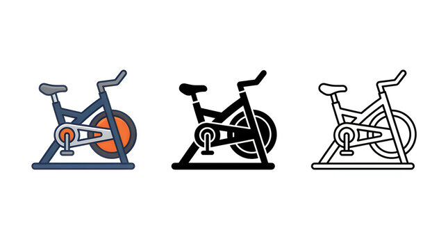 Three exercise bikes in different styles