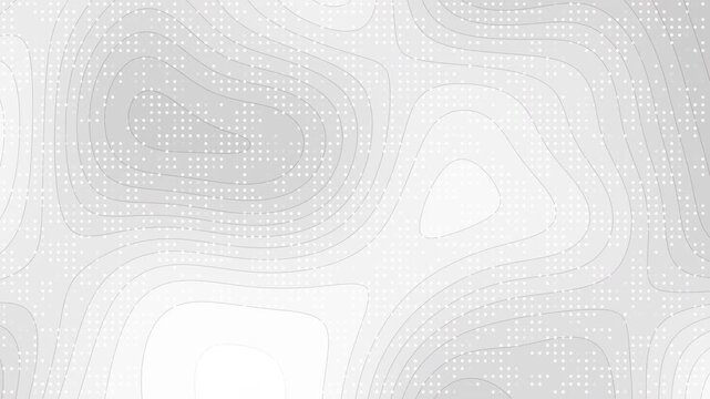 White abstract topographic pattern with geometric dot art, suitable for backgrounds, prints, web design, and digital presentations.