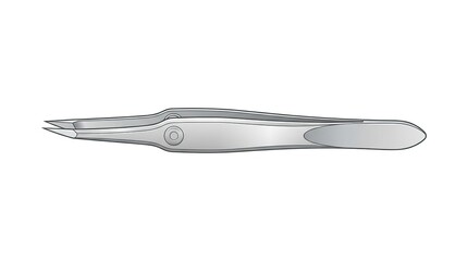 Fototapeta premium Precision stainless steel surgical tweezers with serrated tips in neutral studio vector illustration