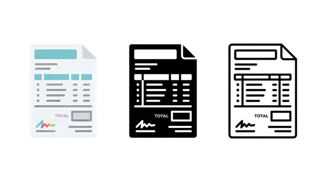 Flat design documents and folder icon set