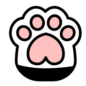 Cute kawaii animal paw print