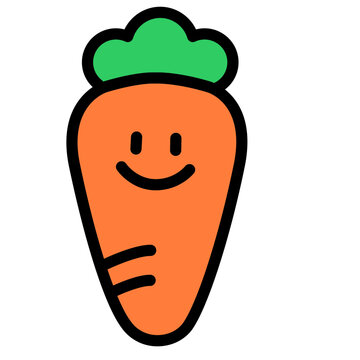 Cute kawaii carrot character