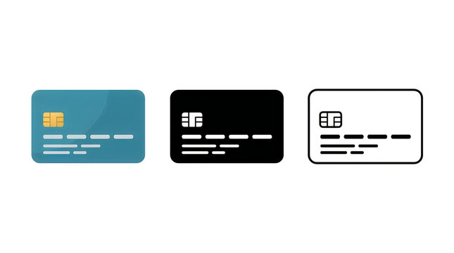 Three different payment cards illustration