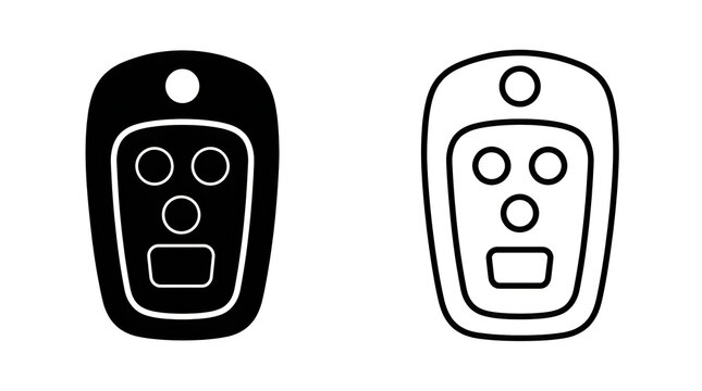 Black and white car remote control icons