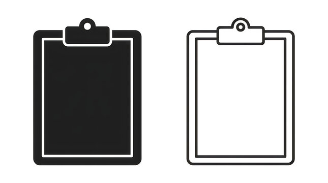 Clipboard with black and white comparison