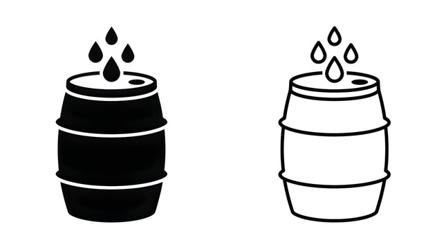 Two barrels with dripping water icons