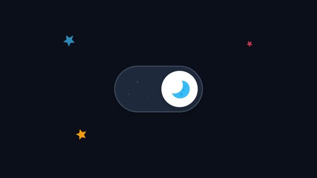 Day and Night Mode Switch UI Animation with Sun and Moon Icons