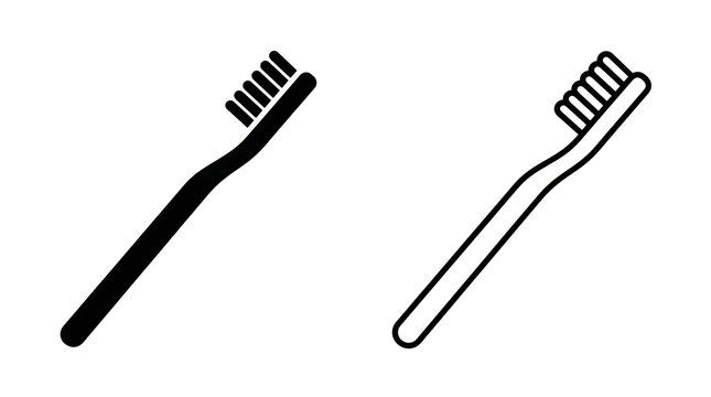 Two toothbrushes illustration with different handles
