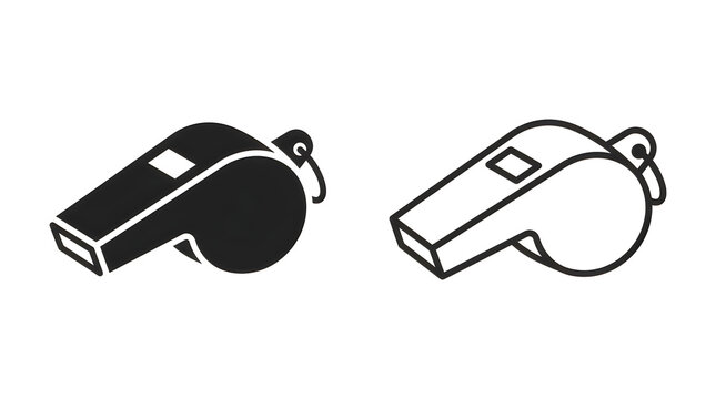 Black and white whistle icons