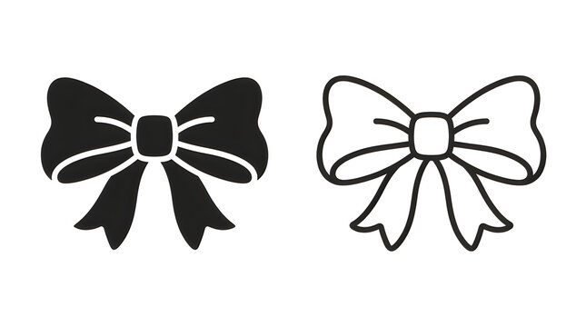 Simple black and white bow illustration