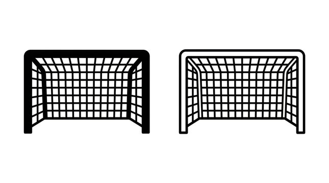 Two hockey goal nets side by side