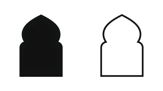 Islamic architectural dome outline vector illustration