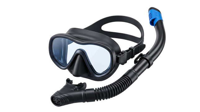 Professional diving mask and snorkel set, black silicone scuba goggles with tempered glass, underwater swimming gear for snorkeling and water sports
