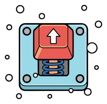Mechanical key switch top down view vector illustration. Generative AI