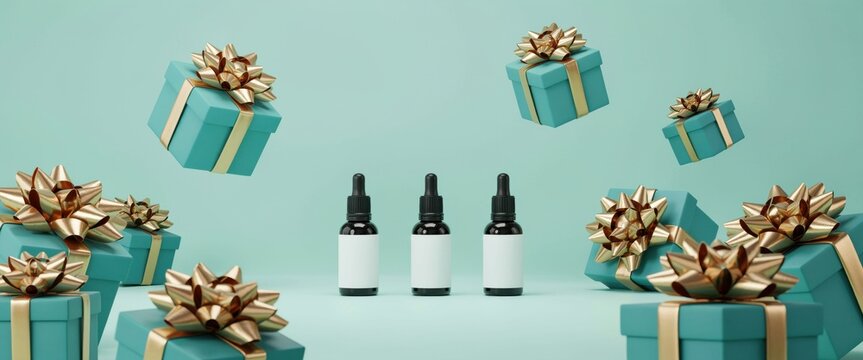 Cosmetic dropper bottles with gift boxes