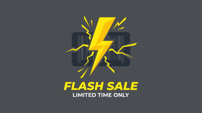 Flash Sale lightning bolt barcode logo