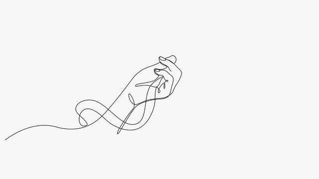 Continuous Line Drawing Animation Of Hands Holding Flowing Ribbon Tied Vector   