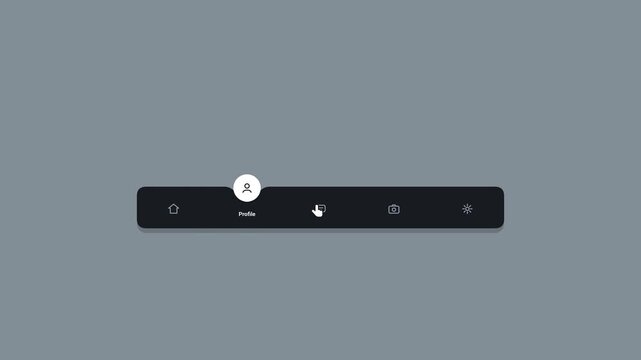 Minimalist navigation bar with five icons