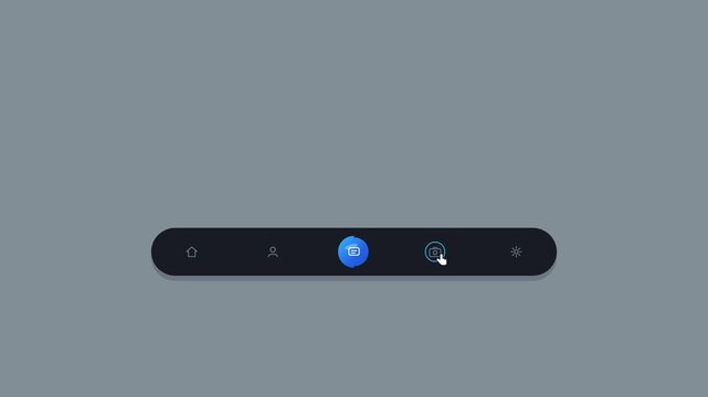 Blue bird navigates a sleek, dark toolbar interface
