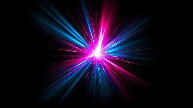 Hot Pink and Cyan Volumetric Rays Bursting 4K