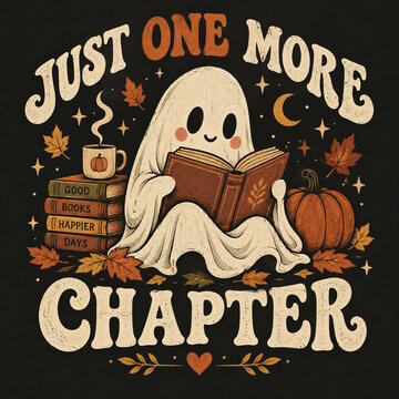Halloween Ghost Reading Graphic